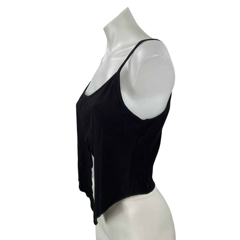 NEW Urban Outfitters Crusada Flyaway Black Split Slip Cami Tank Crop Top Size L - Picture 3 of 6